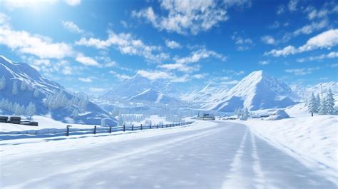 Premium Ai Image Ads For A Snow Covered Road A Snow Covered Road With