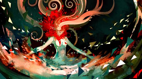 Fondos de pantalla vistoso ilustración mujer Anime abstracto