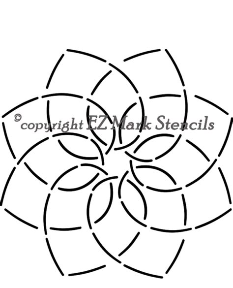 10″ Overlapping Flower Petal Block Ez Mark Stencils Quilt Stencils