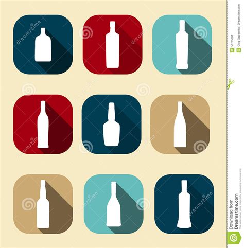 Modern Flat Icon Set For Web And Mobile Stock Vector Illustration Of