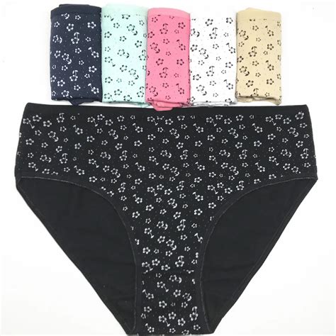 6 Pcs Lot Womens Plus Size Underwear 2xl 3xl 4xl Flower Printing