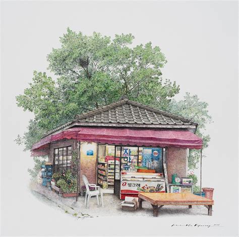 South Korean Convenience Store Drawings By Me Kyeoung Lee Building