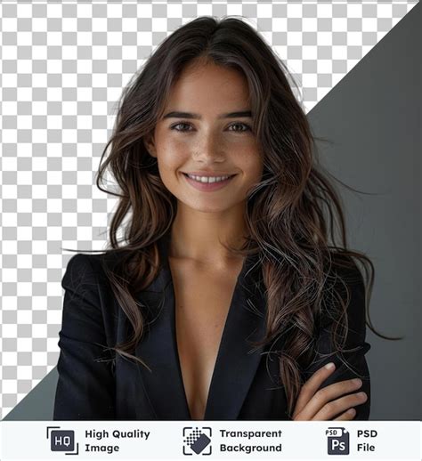 Premium Psd Transparent Background With Isolated Beautiful Brunette