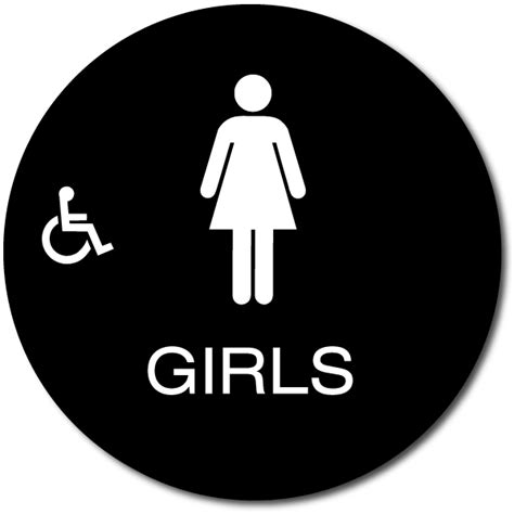 California GIRLS Accessible Restroom Door Sign ADA Sign Factory