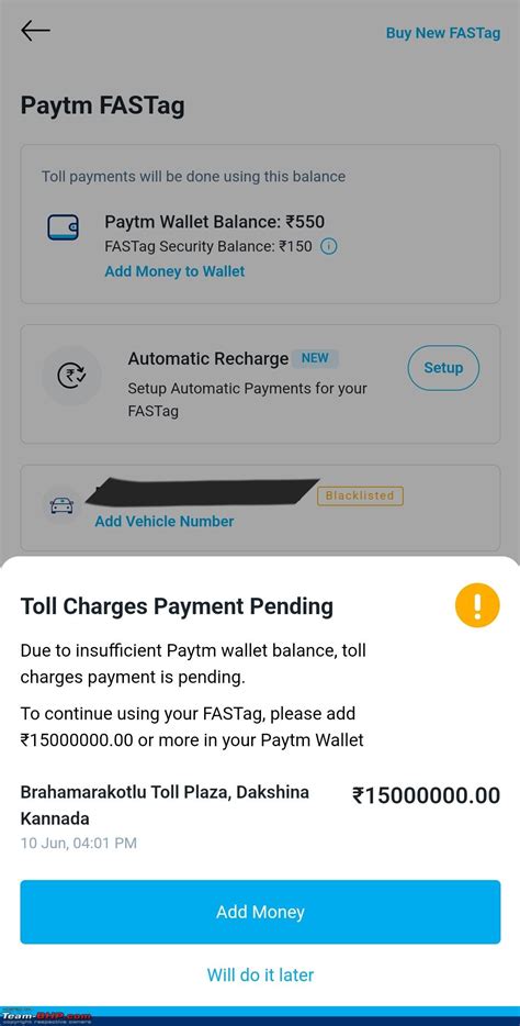 PayTM Fastag Blacklisted Got Charged A Whopping Rs 9 Crore In Toll