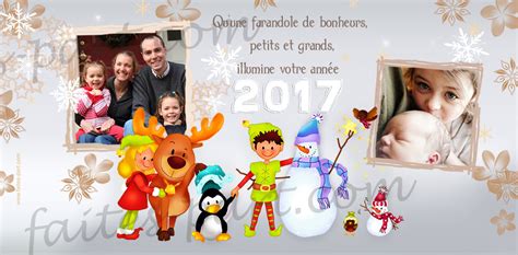 Carte de voeux personnalisée avec photos, la farandole des fêtes de fin ...