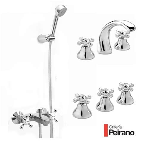 Grifería Completa Baño Lavatorio Bidet y Ducha exterior c