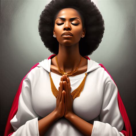 Orando Junto A La Cama Arrodillada Sofisticada Hermosa Afro Latina Creative Fabrica