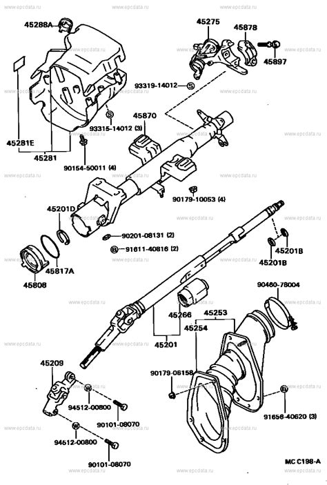 Steering column & shaft for Toyota Corona T150, 8 generation 01.1983 ...