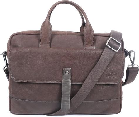 Sparwell Alexander Leren Laptoptas 15 Inch Donkerbruin Bol