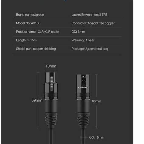 Best Seller Ugreen Xlr Phantom Cable Karaoke Mic Xlr Male To Xlr Female