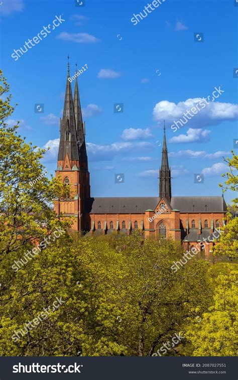 Uppsala Cathedral Cathedral Located Centre Uppsala Stock Photo