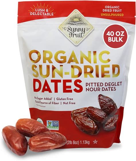 Amazon Sunny Fruit Organic Dried Pitted Deglet Nour Dates 2 5