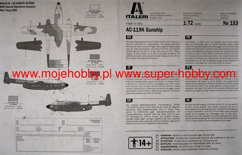 Fairchild AC-119K Gunship Italeri 0153