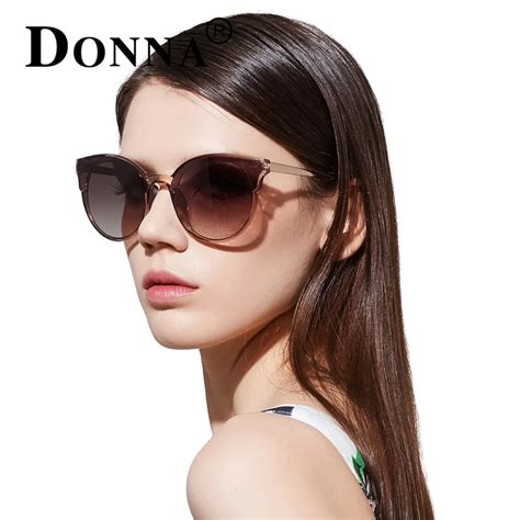 Donna Round Gradient Lenses Inline Frame Sunglasses Fine Legs Retro Sun Glasses Fashion Brand