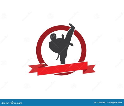 Karate,taekwondo Kick Logo Vector Illustration Template Stock Vector - Illustration of practice ...