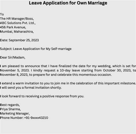 Marriage Leave Application For Office Cousin Marriage And School