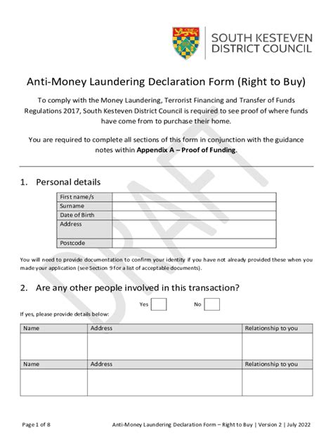 Fillable Online Moderngov Southkesteven Gov Anti Money Laundering