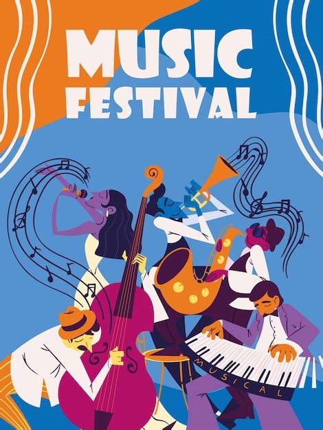 Image D Affiche Du Festival De Musique Vecteur Premium