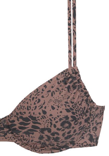 Lascana B Gel Bikini Top Asha Braun Schwarz Cup E