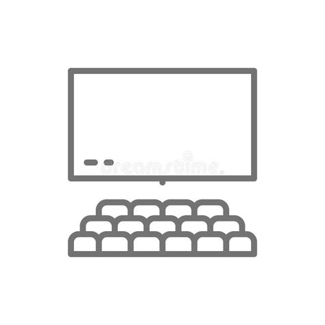 Vector Assembly Hall Cinema Hall Line Icon Stock Vector
