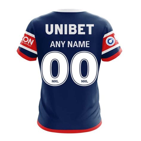 Nrl Sydney Roosters Custom Name Number Home Jersey T Shirt