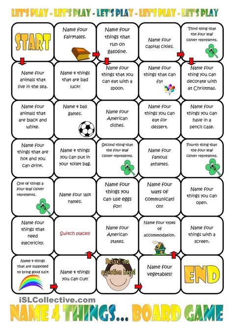 Board Games English Activities Learn English