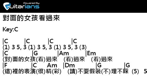 任賢齊 對面的女孩看過來 結他譜 Chord譜 吉他譜 曲 阿牛 詞 阿牛