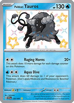 Paldean Tauros Paldean Fates Tcg Card Database Pokemon