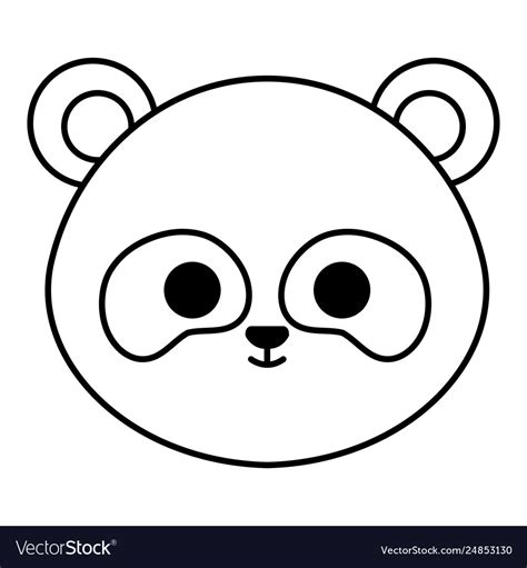 Cute Panda Bear Head Character Royalty Free Vector Image