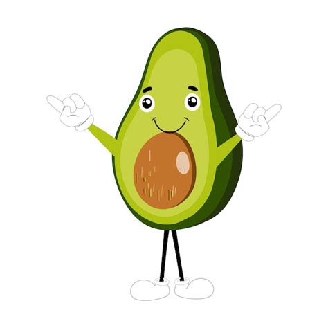 Premium Vector Cartoon Avocados Mascot Characters Hand Drawn Doodle