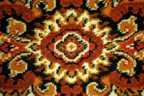 Part of Wool Carpet with Patterns Close-up. Background Stock Image ...