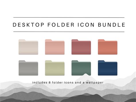 MacBook Desktop Folder Bundleminimal Neutral Folder Icon Etsy