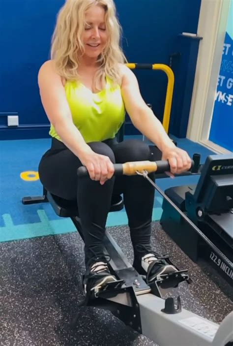 Naked Carol Vorderman Trapped On Treadmill After Stripping Off For