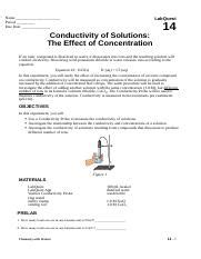 LAB Conductivity Solutions LQ Docx Name Period DueDate LabQuest