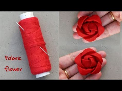 DIY How To Make An Adorable Fabric Rose Flower In Just 9 Minutes