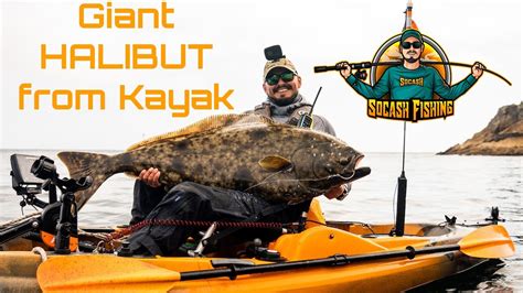 Catching A Giant Halibut On Kayak Youtube