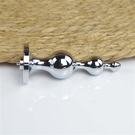 Electro Shock Beaded Metal Butt Plug With Round Base E Stim Nipples Massager Electrical Anal