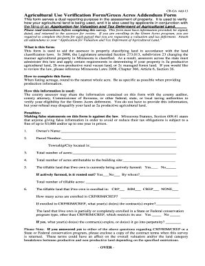 Fillable Online Co Stearns Mn Agricultural Use Verification FormGreen