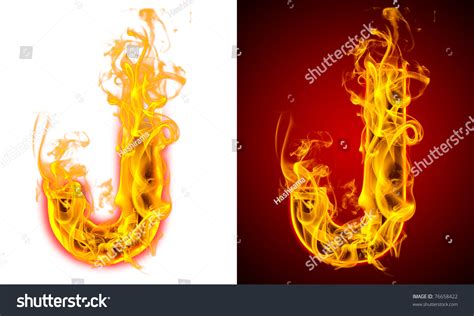 Fire Letter J On Red White Stock Illustration Shutterstock