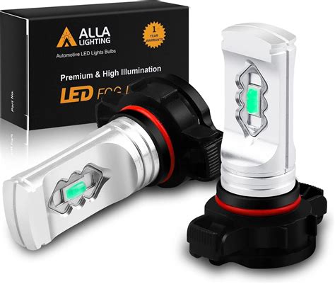 Alla Lighting 3600lm PSX24W 2504 LED Bulbs 12276 8000K Ice Blue Fog