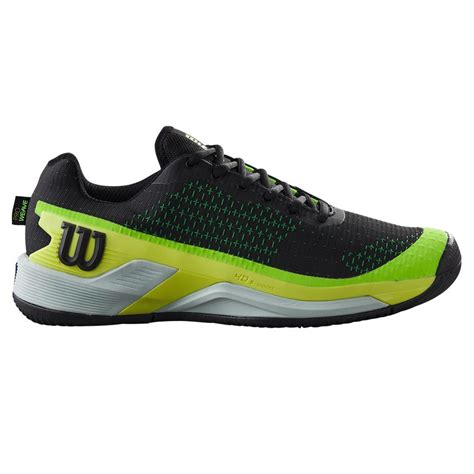 Wilson Rush Pro Extra Duty Mens Tennis Shoe Black Safety Yellow Green