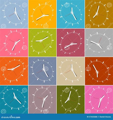 Seamless Retro Abstract Clock Face Stock Illustration - Illustration of ...