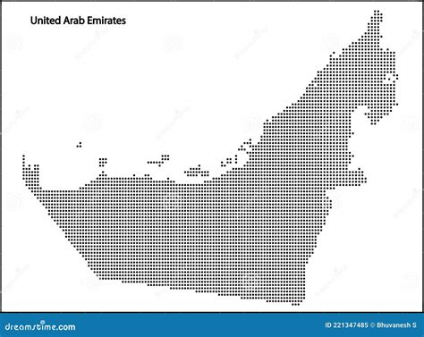 Vector Halftone Dotted Map Of United Arab Emirates Country Stock Vector