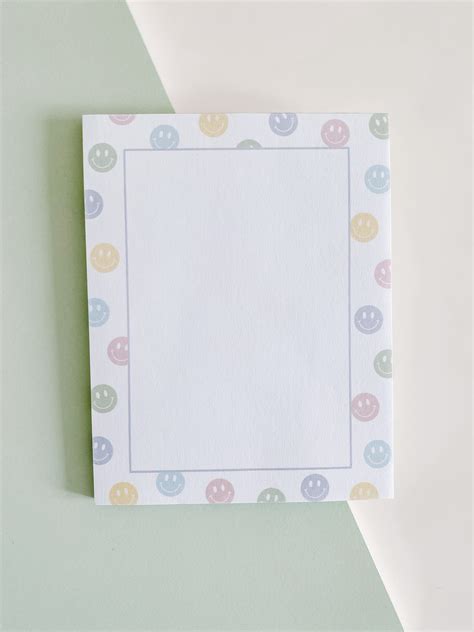 Smiley Face Notepad Smiley Paper Note Pad Etsy