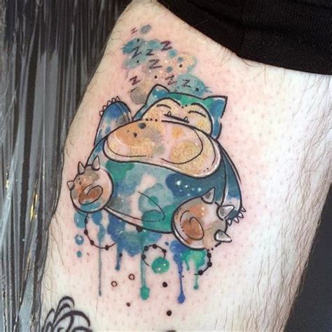 30 Snorlax Tattoo Designs For Men Pokemon Ink Ideas