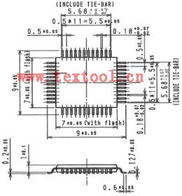 ENPLAS厂家QFP封装的FPQ 48 0 5 06测试座 烧录座 适配座 IC插座 测试座 编程座 测试座脚位图 深圳得技通电子有限公司