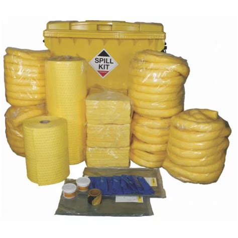 Litre Chemical Universal Spill Kit In Industrial Wheeled Bin