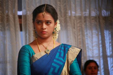 Actress Sri Divya Latest Cute Hot Exclusive Blue Saree Wallpapers Celebritiewalls