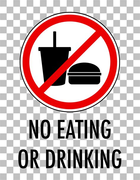 No Eating Or Drinking Sign Isolated On Transparent Background 1482700